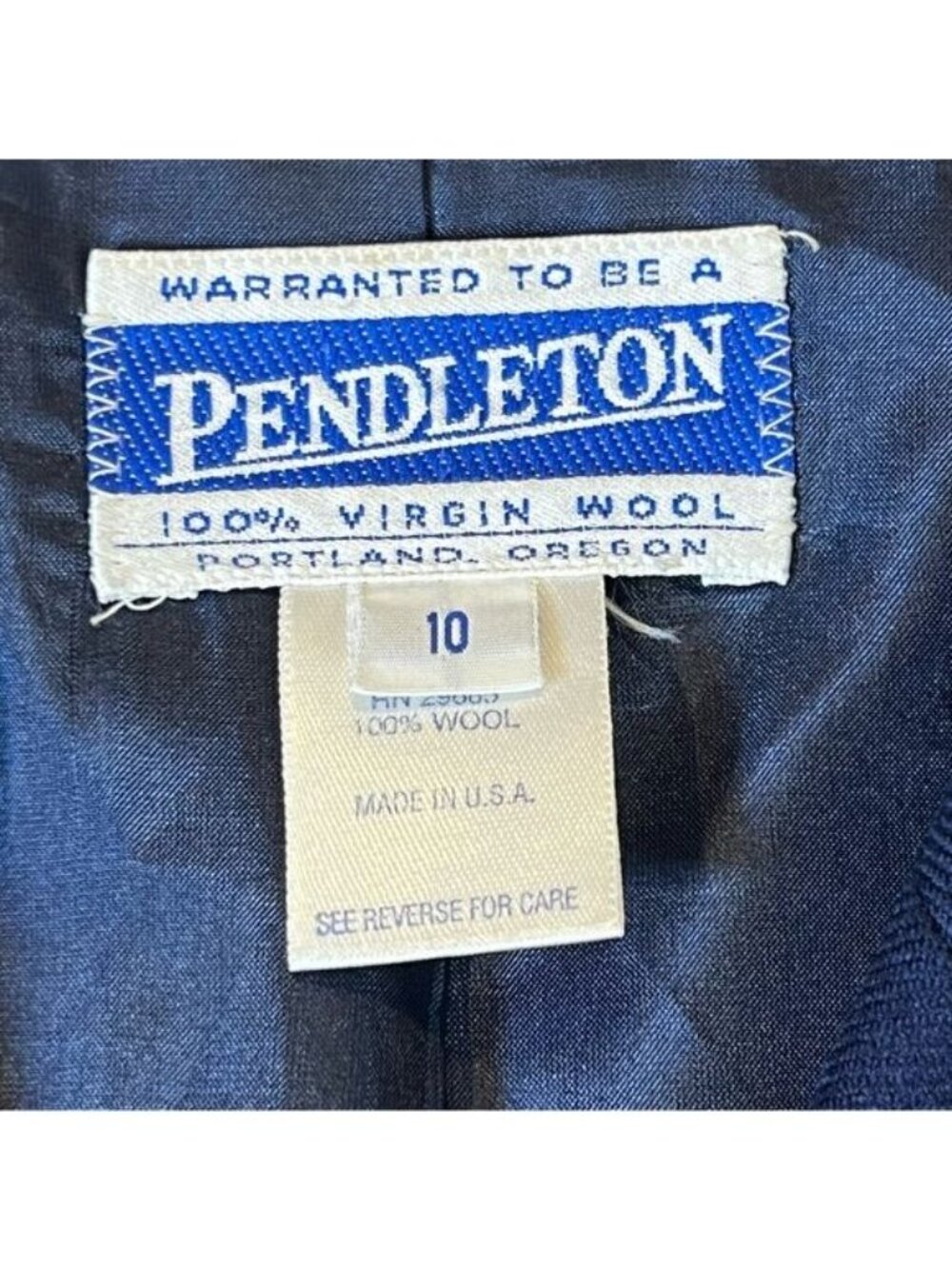 Pendleton Women’s Wool Blazer Vintage Size 10 Blue Button Accents Missing Button - Picture 6 of 6